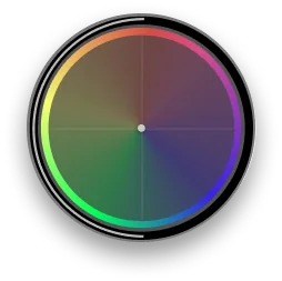 Color wheel with a gradient from yellow to red, purple, blue and green
