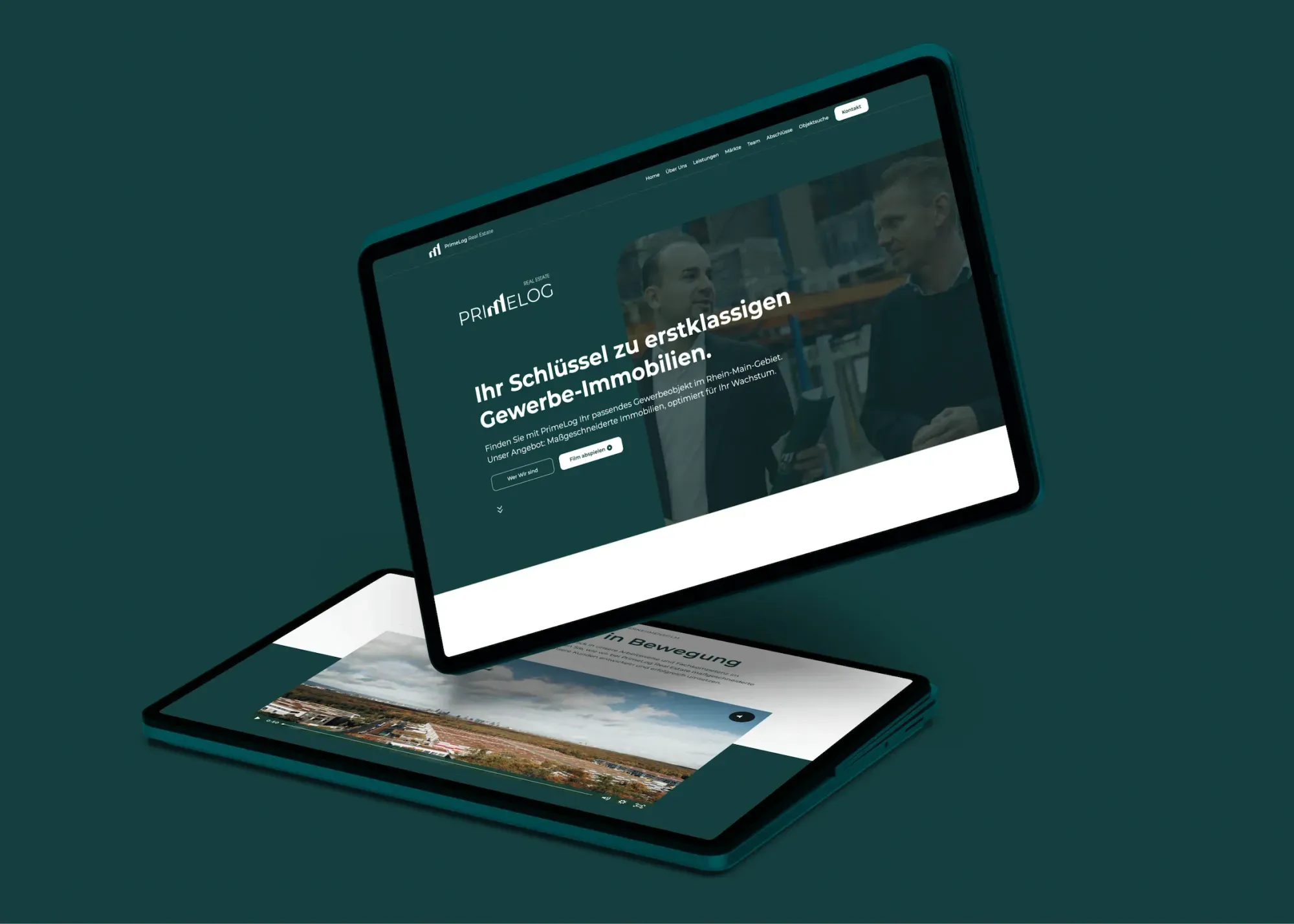 PrimeLog Real Estate GmbH Seitenbereich – Bildsprache und Layoutkonzept
