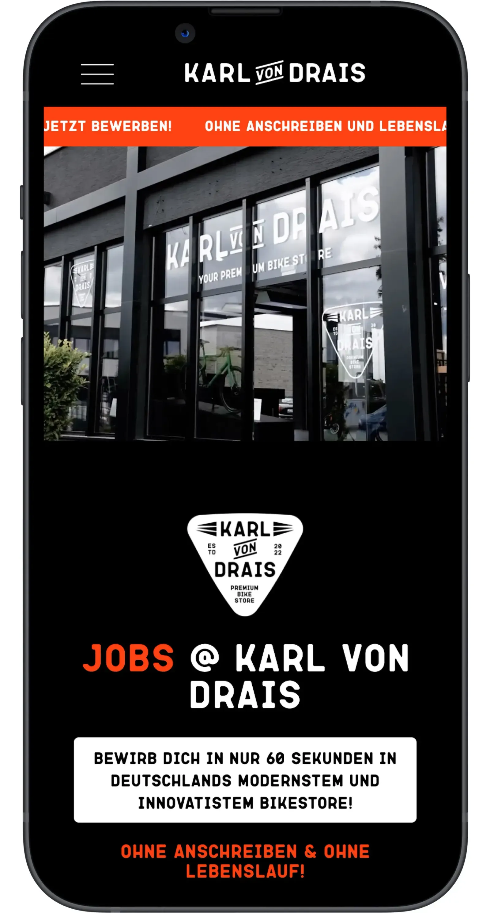 Mockup website Karl von Drai's website