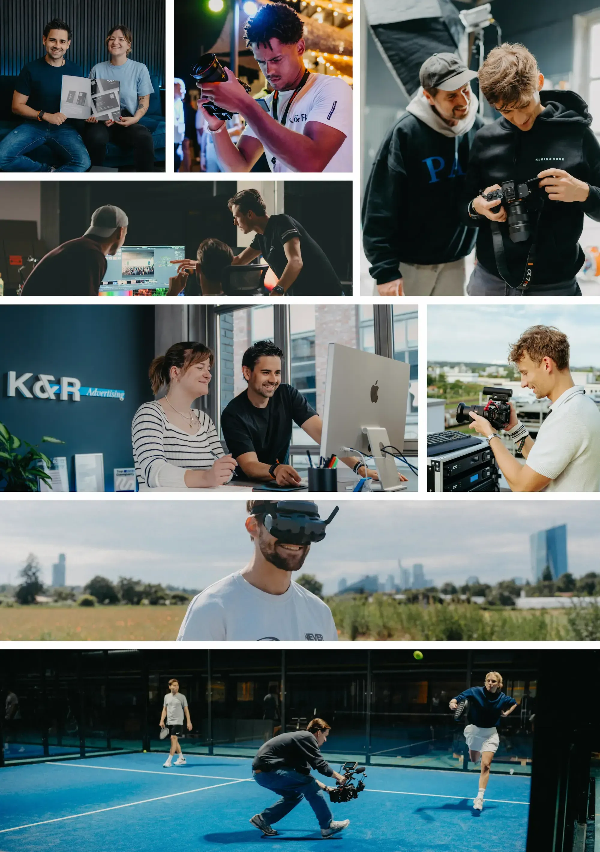 Collage advertising agency Klein & Rose GmbH at work and on film productions
