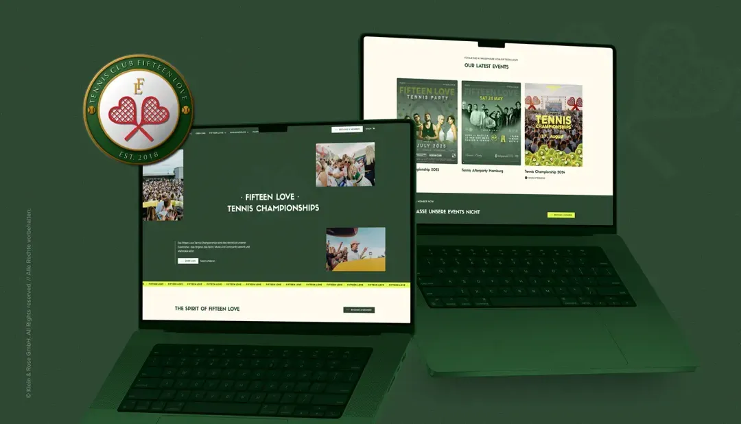 Fifteen Love Tennis Event - Webdesign Projekt von Klein & Rose