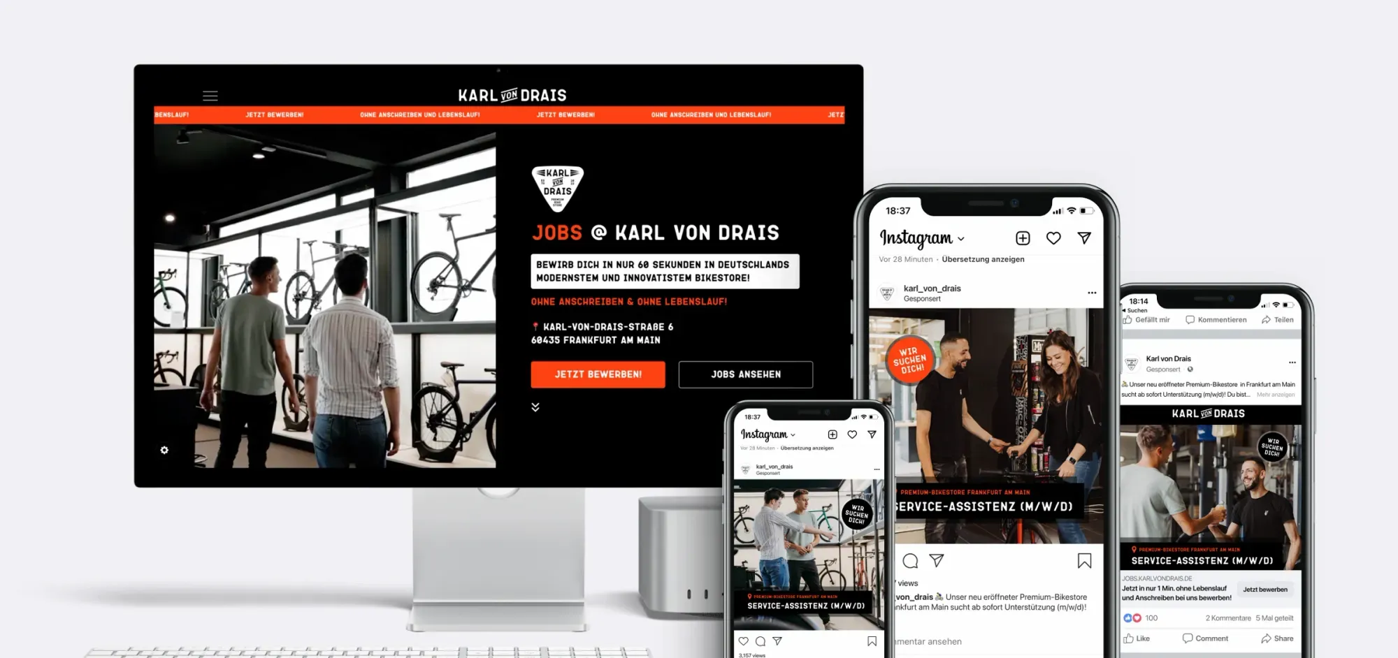 Mockup iMac and iPhone Karl by Drais Premium Bikestore website design